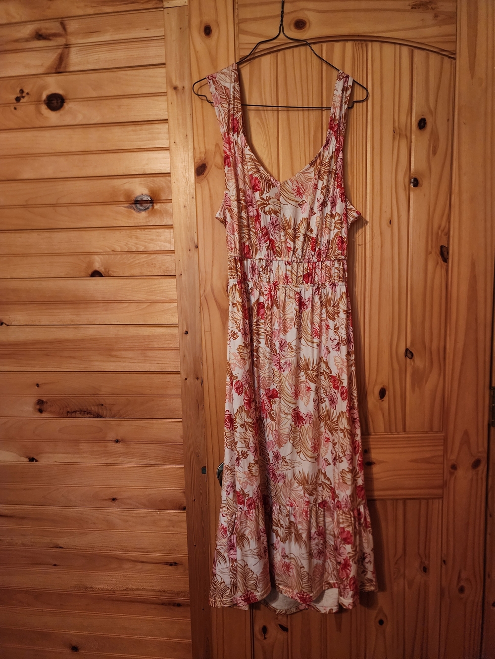 SALE🔥Grace Karin Floral Midi Dress in Pink & Tan